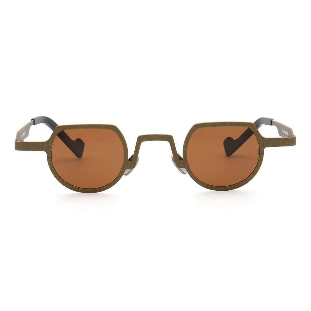 ◆HUNTEREYEWEAR◆ WOMAN Round Vintage Titanium Sunglasses Bl Nerd Round Pure Titanium Sunglasses Men Women Retro Full Rim