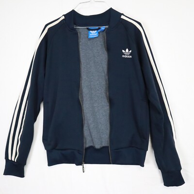 トップス adidas track jacket navy Adidas Jacket Mens Small Full Zip Activewear Track Trefoil