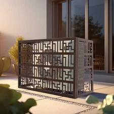 43.31*21.65*31.5" Outdoor PVC Privacy Panels Air Conditioner Fence Screen Stakes