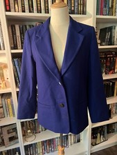 Women's Appleseed's Size 8P Royal Blue Wool Blend Blazer/Jacket EUC Career