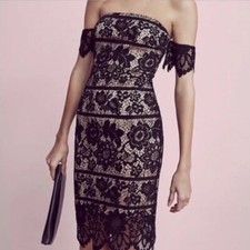 Express Off The Shoulder Black Lace Dress Strapless Size 4