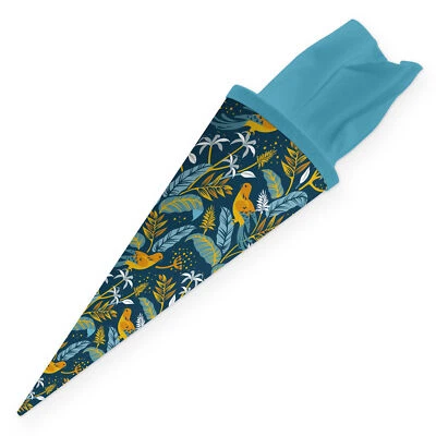 itenga Geschwister Schultüte 35cm Muster Vögel Zuckertüte Geschenkverpackung