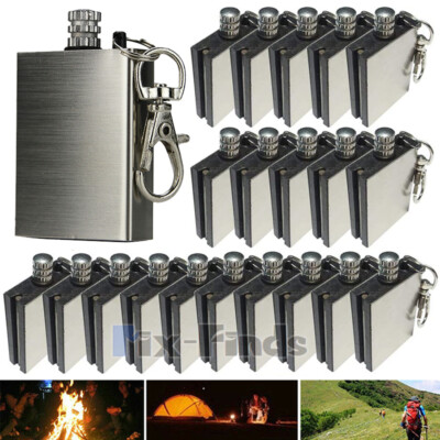LOT Permanent Match Emergency Fire Starters Striker Set Metal Keychain Survival