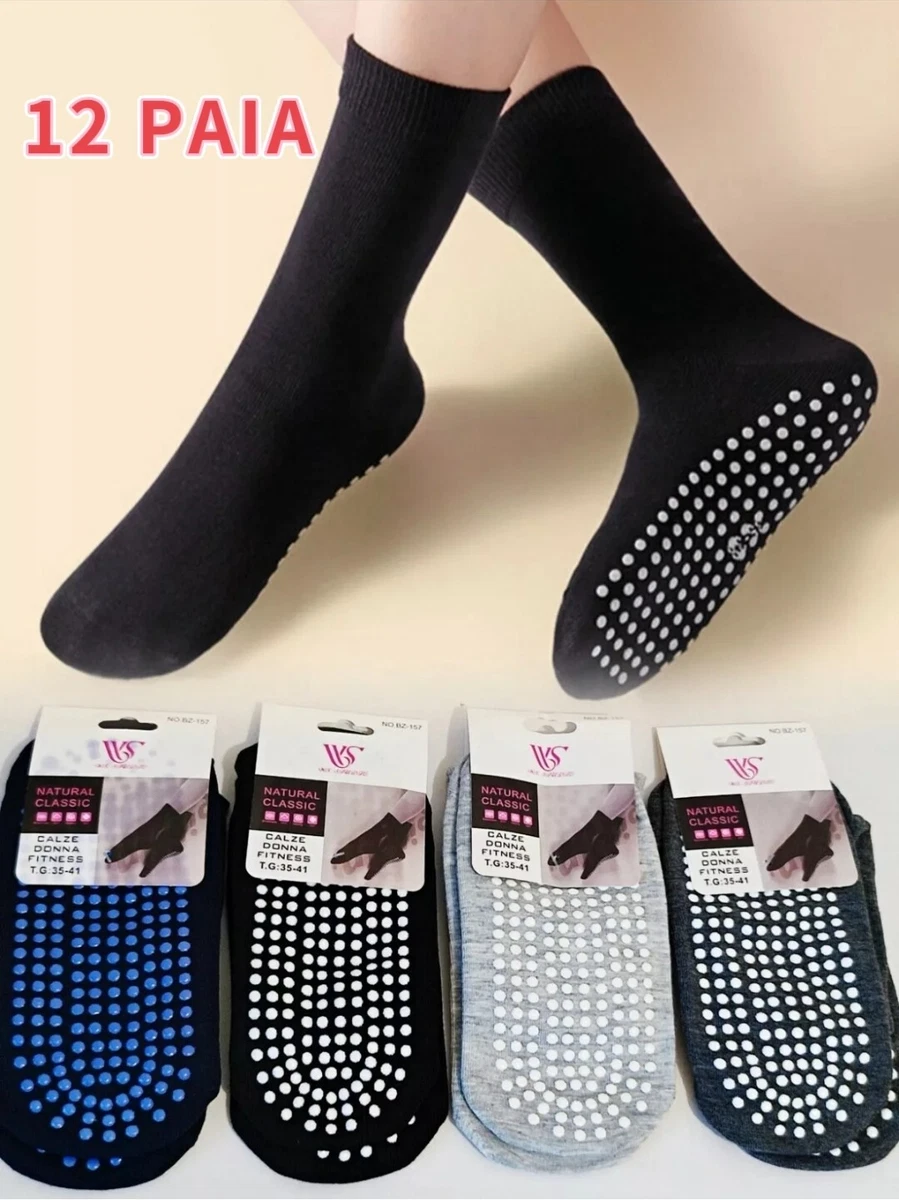 4 Paia Di Calzini Antiscivolo Da Donna Per Pilates E Yoga - Cotone Morbido Con Puntini In Silicone, Calzettoni Alti Fino Al Polpaccio, Taglia Unica 39-42, Regalo Idea