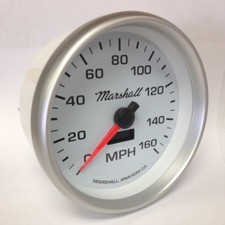 Marshall 5 In-dash Electronic Speedometer White Dial Silver Bezel 2254