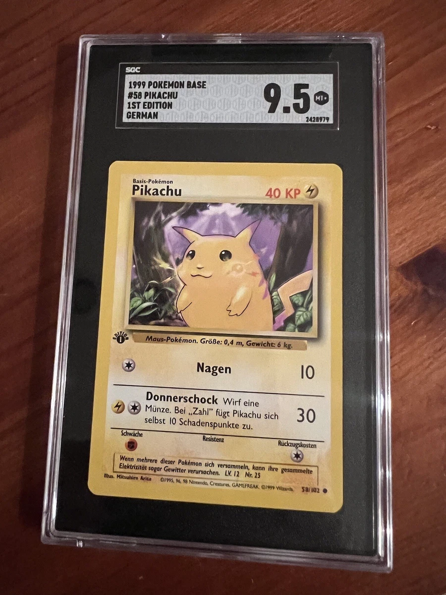 Pokémon TCG Base Set Pikachu Grade 9.5 Individual Collectible Card