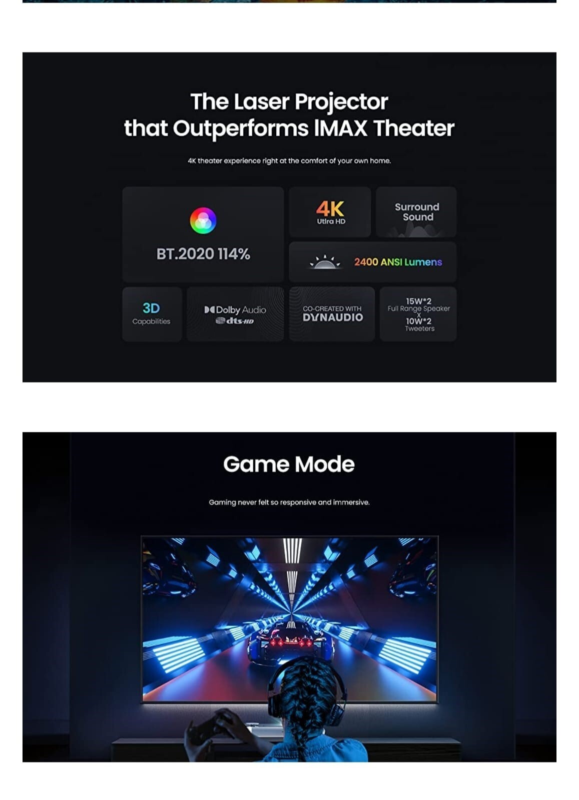 JMGO U2 4K TriColor Ultra Short Throw Laser TV Projector eBay