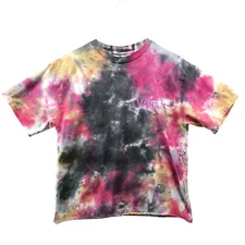 Vans Vault X Aries Tie Dye T Shirt Size S Short Sleeve Pink Raw Hem Womens Mens