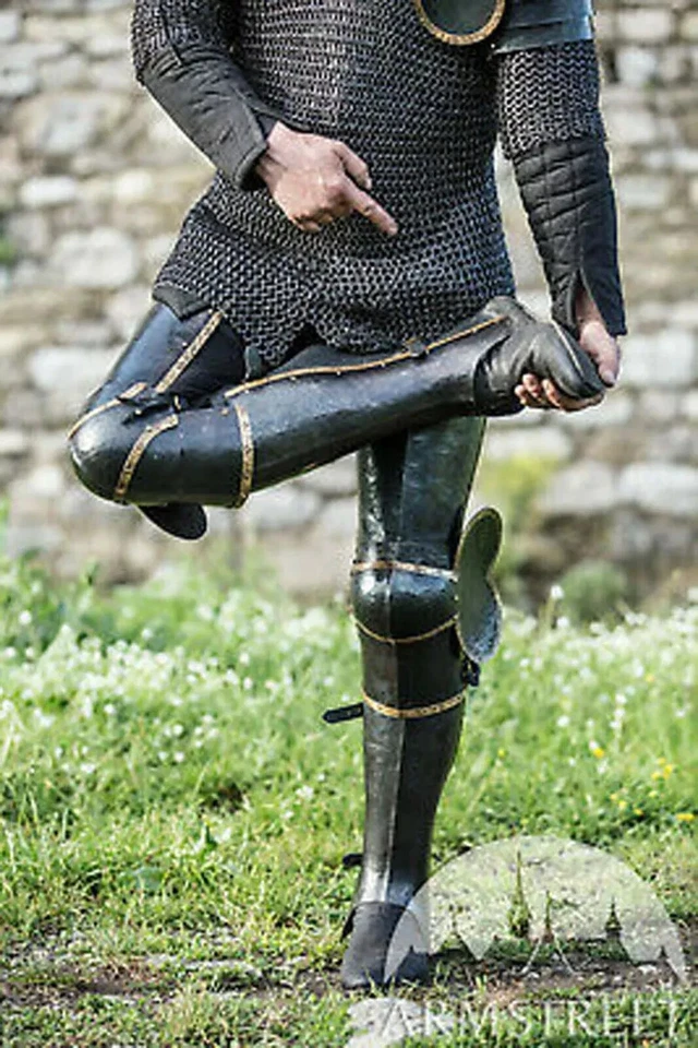 哥特式全腿盔甲套装 18 号钢制中世纪收藏品复制品 YZ510 — 第 3/3 张图片