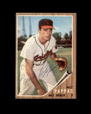Milt Pappas Hand Signed 1962 Topps Baltimore Orioles Autograph