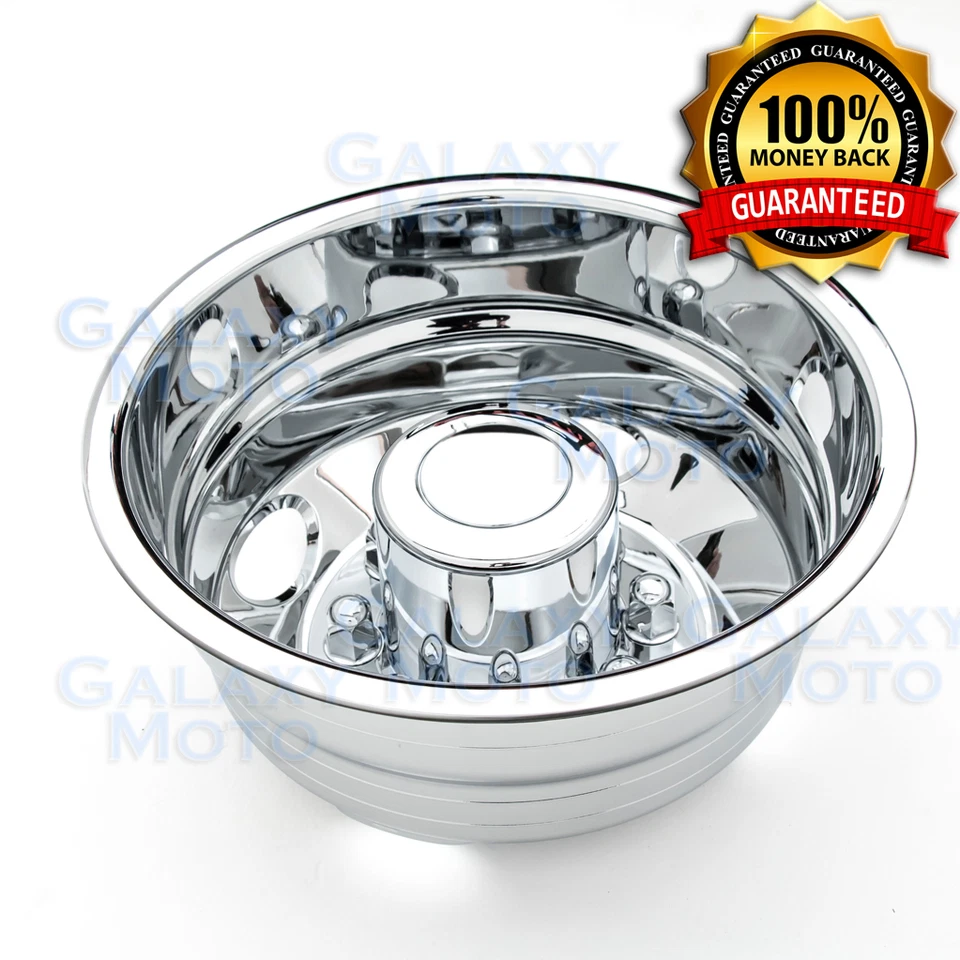 05-17 Ford F350 DUALLY Chrome 17" 8 Lug Wheel Simulator Liner+Center Caps Cover - Image 3 of 4