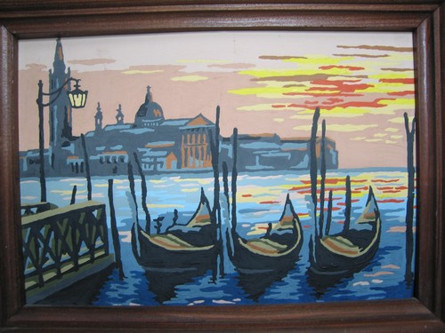 Gemälde von Venedig Malen nach Zahlen fertig gemalt mit Rahmen -24cm/17cm (684) - Bild 5 von 8