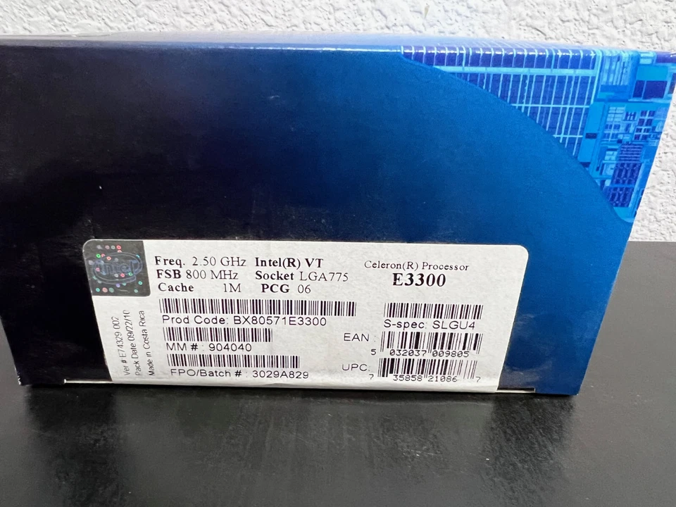 NEW/Sealed Intel Celeron Dual Core E3300 Processor BX80571E3300 - Image 2 of 3