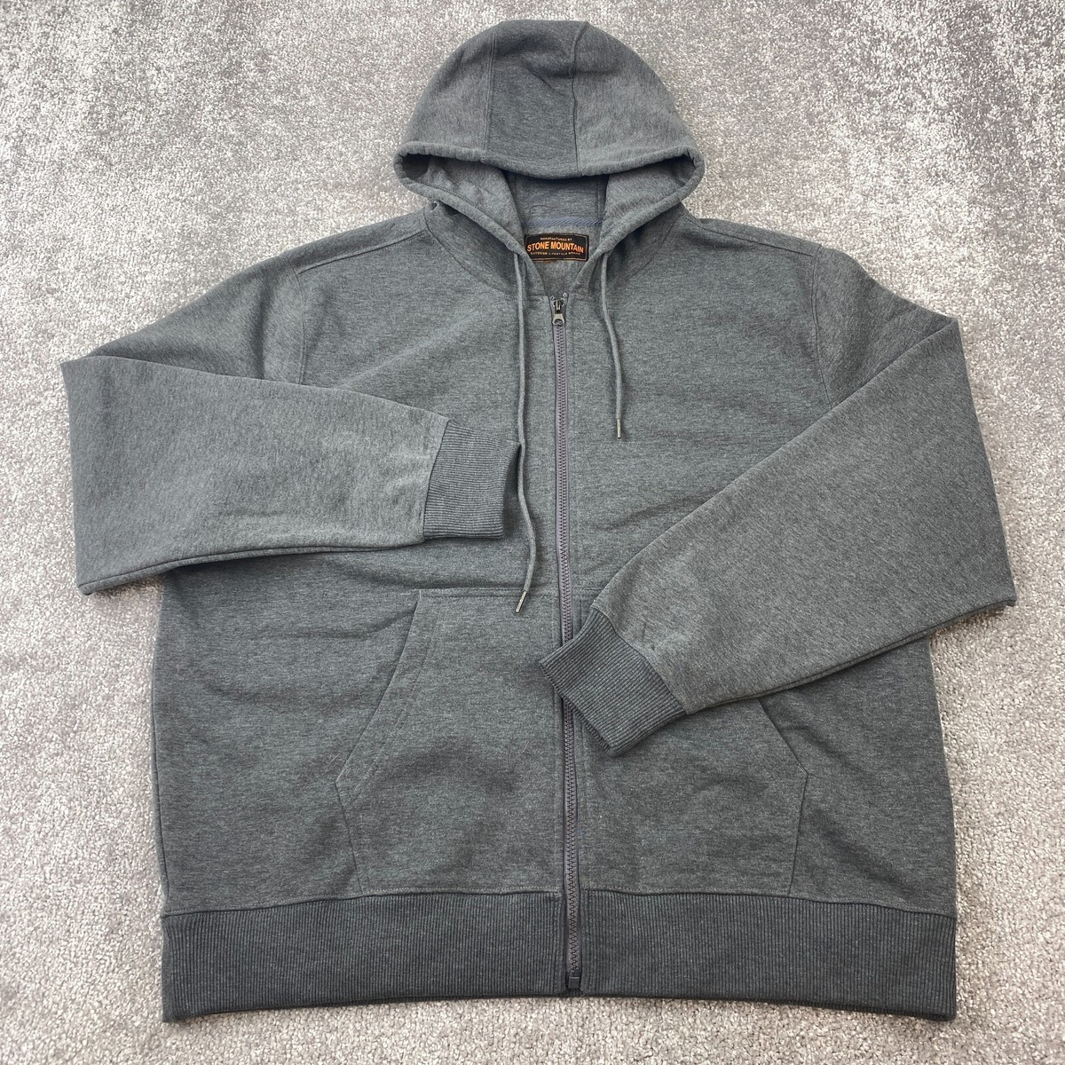 Stone Mountain Full Zip Hoodie Men's 2XL Long Sleeve Black
