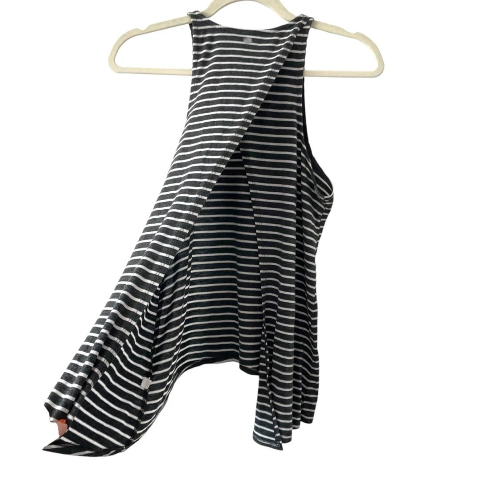 yogalicious striped sleeveless open back tank-top