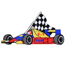 Formula 1 Racecar Applique Patch - Embroidered F-1 Racing Badge 3.5 Iron On Formula 1 Racecar Applique Patch - Embroidered F-1 Racing Badge 3.5 Iron On