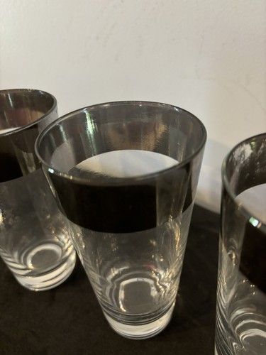 1960's Dorothy Thorpe Highball Silver Band Flared Glasses - Set of 4 - Picture 13 of 14