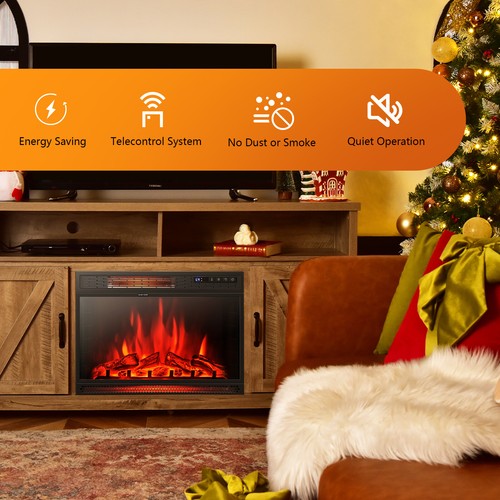 Topbuy 25" Electric Fireplace Wall Recessed Electric Heater w/Remote Control - Picture 2 of 10