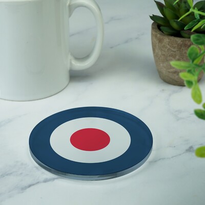 RAF Roundel Untersetzer Bedruckt Acryl Getränke Untersetzer Neuheit Punk Mod Untersetzer Geschenk
