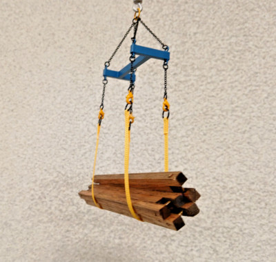 3D Print I-Beam Lifting Frame w/Lift Straps Sarens Blue/Liebherr Yellow 1/87th