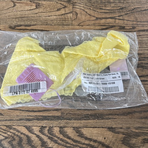 Savage X Fenty Lace Bralette Prickly Pear Yellow Bra Size 1X (38DD,40C, 40D) NWT - Picture 6 of 6