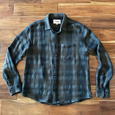 Corridor New York Acid Plaid Flannel Shirt M Medium