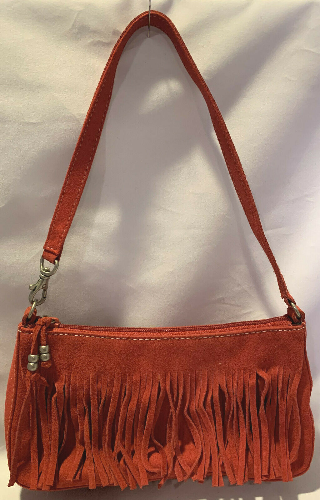 red fringe purse