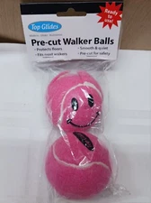 Top Glides Pre-cut Walker Tennis Balls~Protects Floors~(Smiley Blue) NEW! 