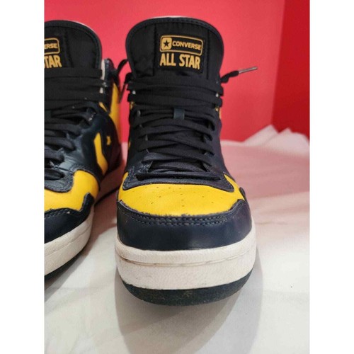 Vtg Converse Startech men's 9 Blue Yellow Leather High top Sneakers Basketball - Picture 5 of 12