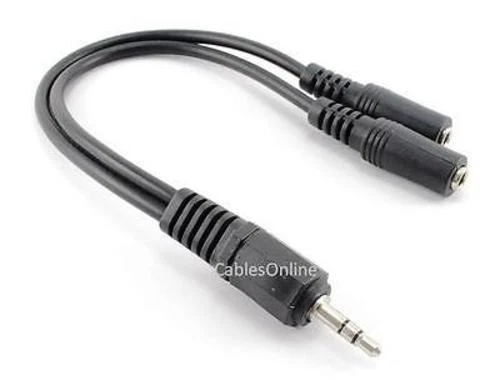 5-PACK 6 inch 3.5mm Stereo 1Male to 2Female Audio Headphone Y-Splitter, AV-Y01B - Image 2 of 2