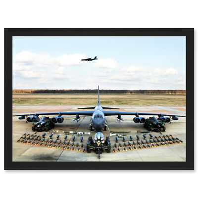 Flugzeug Strategischer Bomber B52 Stratofortress Loadout gerahmt A4 Wandbilddruck