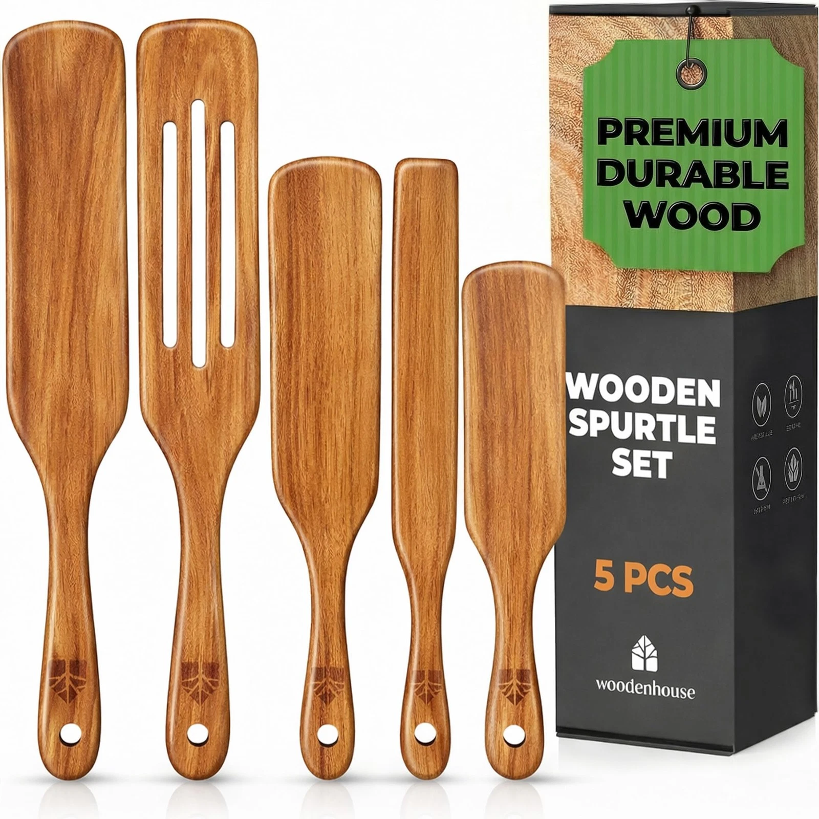 Spurtle Set, Teak Spurtle Spatula Set of 5 - Spurtles Kitchen Tools Wooden – ...