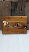 Vintage Mid Century Mail and Key Holder Cedar Plaque Souvenir Myrtle Beach 