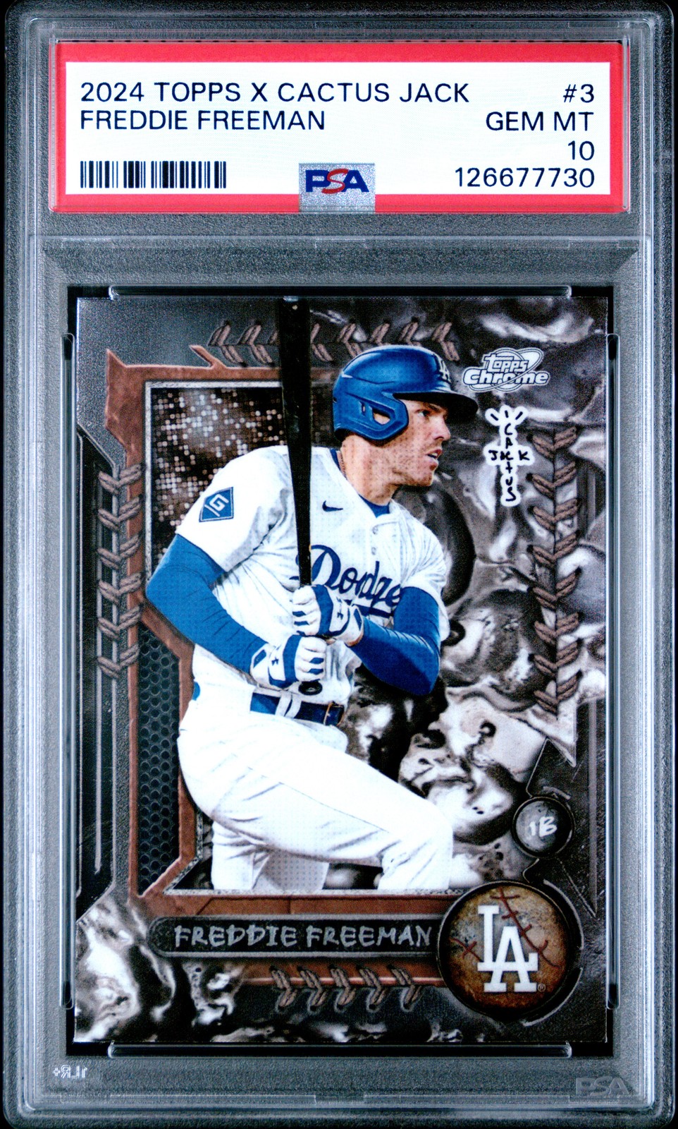 2024 TOPPS COSMIC CHROME X CACTUS JACK #3 FREDDIE FREEMAN PSA 10