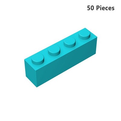 3010 Brick 1X4 Medium Azure Bricks 50 PCS Bricks, Pieces & Parts 100% Compatible