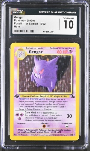 Gengar (1st Edition) graded CGC 10 for sale on eBay