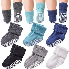 Baby Non Slip with Grips Socks Infants 1-3T 6 Pairs Multicolor B-non Slip