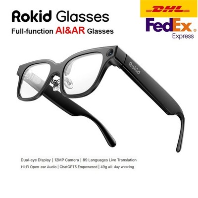 Lunettes Connectées Rokid Smart AI & AR Avec Caméra 12MP Et Traduction En Direct 89 Langues - Version Internationale