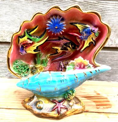 Ceroc Monaco fish lamp vintage 50s 60s LED lights night light seaside coastal 2