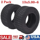 2Pcs 13x5.00-6 Lawn Mower Garden Tractor Turf Tires 4 Ply 13x5.00-6 13x5.00x6