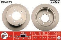 2X Trw DF4973 Bremsscheibe FüR Mitsubishi