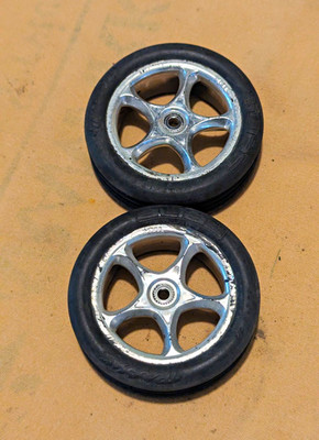 2x 1:10 RC On-Road Wheel & Tire Set 5-Spoke Black Rims Universal