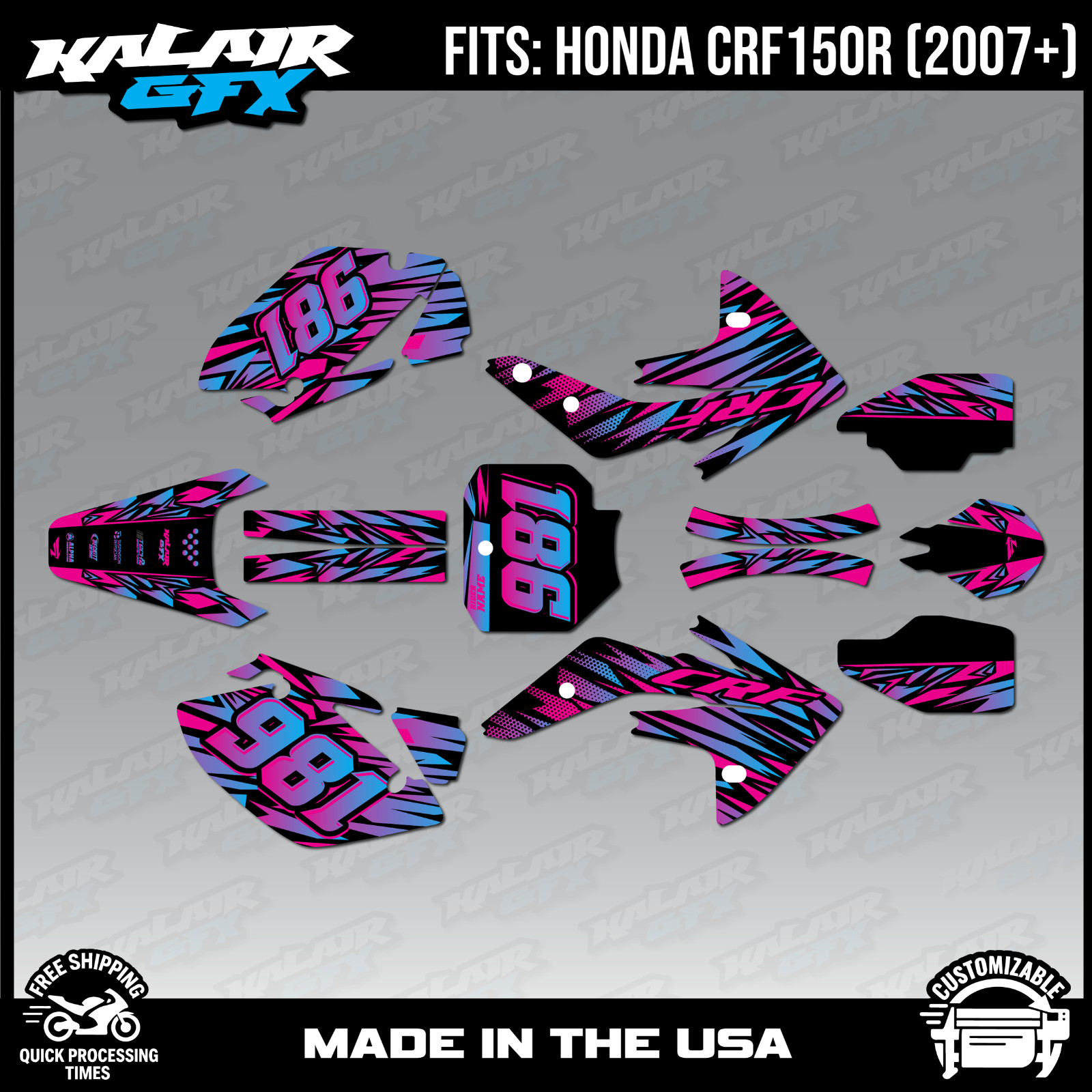 Graphics Kit for Honda CRF150R (2007-2023) CRF 150R Twitch Series-CM