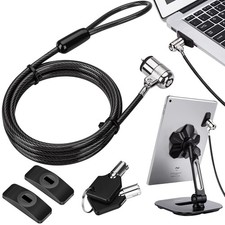 Laptop Lock, Tablet Lock Security Cable, 2 Keys Sturdy Steel iPad Locking Kit...