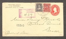 1911 Registered Letter - 3 times rate (#305, #306) Kingston, Washington