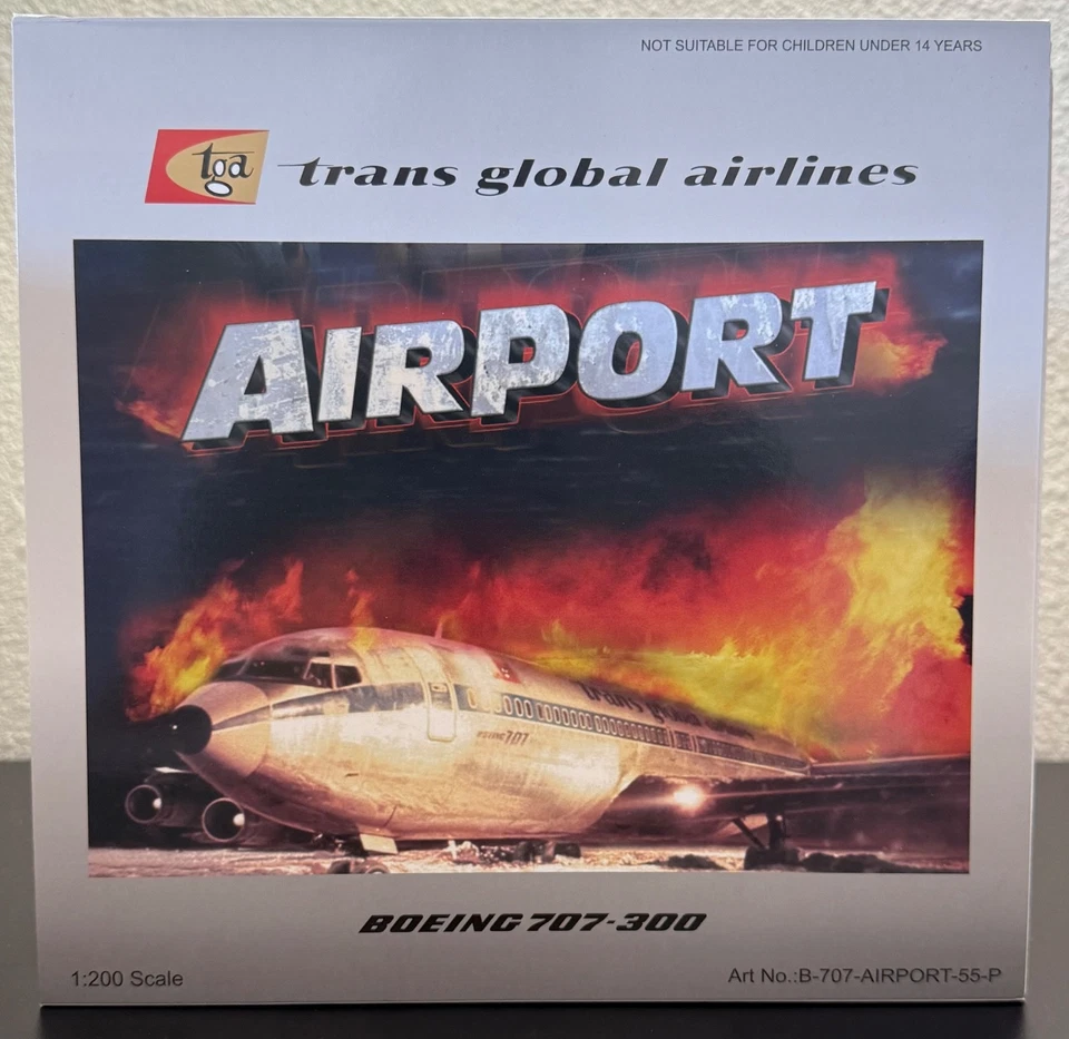 INFLIGHT/TRANS GLOBAL AIRLINES/B707-300/N324F/B-707AIRPORT-55-P/TOTALMENTE NUEVO Foto 4 de 4