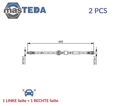 1 987 481 451 BREMSSCHLAUCH BREMSLEITUNG VORNE BOSCH 2PCS FÜR FORD KUGA I