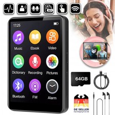 Bluetooth MP3 Player LCD Display HiFi Bass Musik Spieler FM Radio Audio 64GB DHL