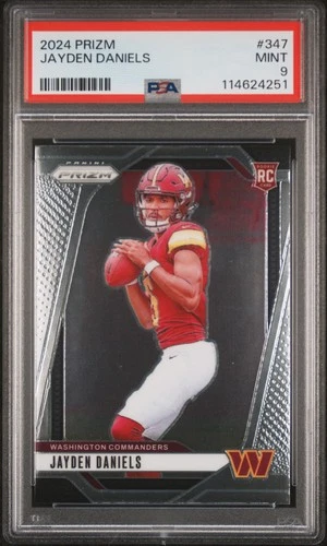 2024 PANINI PRIZM #347 JAYDEN DANIELS ROOKIE RC PSA 9