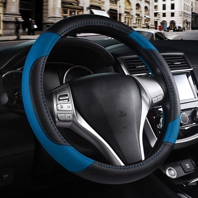 15  Non Slip Grip Leather Car Steering Wheel Cover Universal Car SUV Vans Trucks